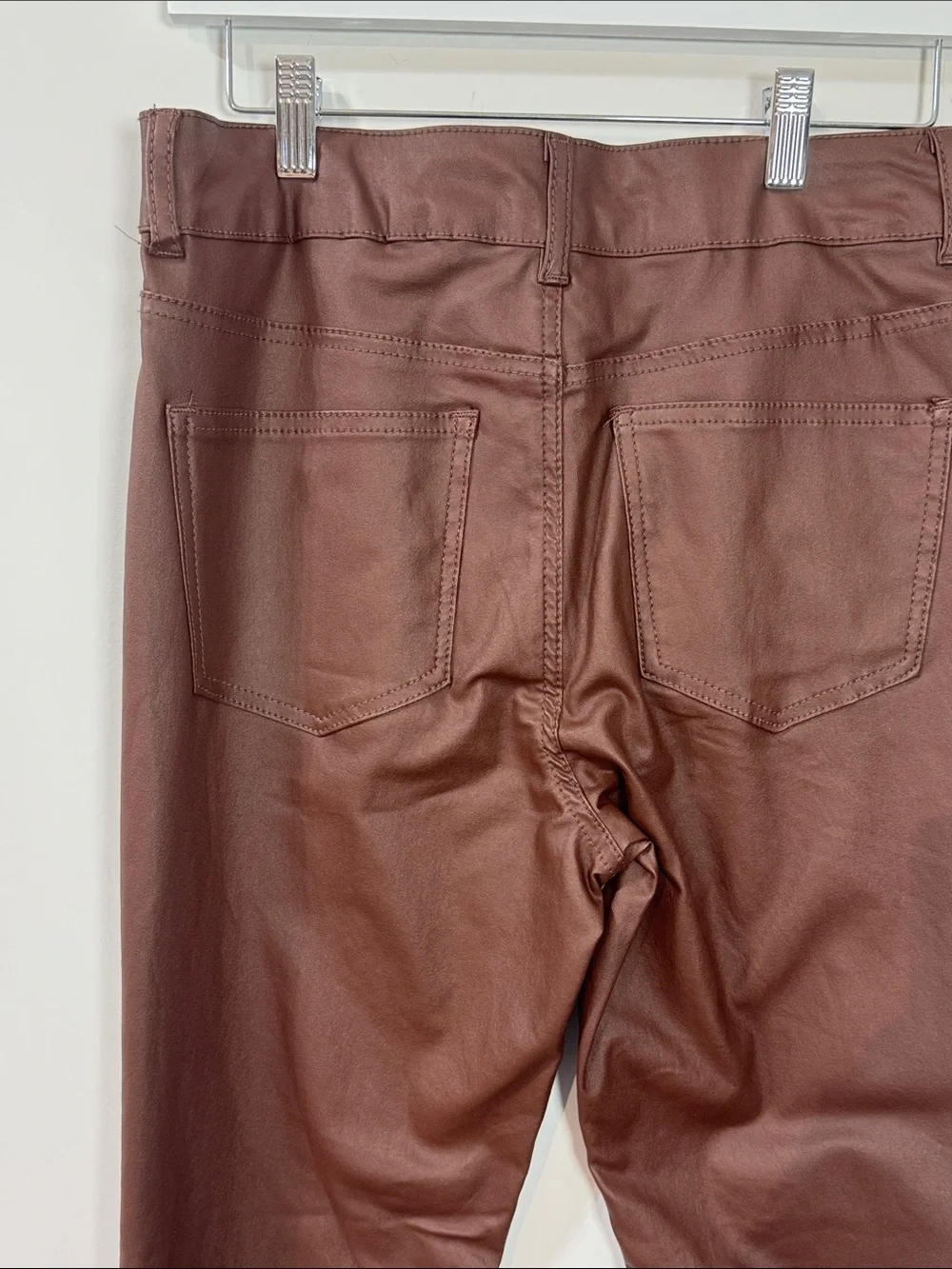 Madden Girl Junior’s Faux Leather Brown High Waisted Skinny Pants - Size 11